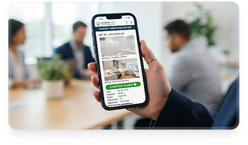 Property inspection report on a smartphone